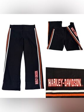 Vintage Harley-Davidson Black Flare Sweatpants